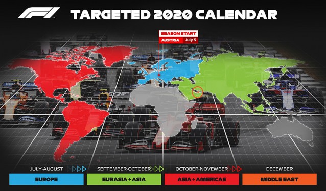 La Fórmula 1 va dando forma a un nuevo Calendario para esta temporada