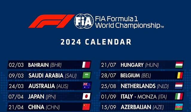 La temporada 2024 de Fórmula 1 será la más larga de la historia…